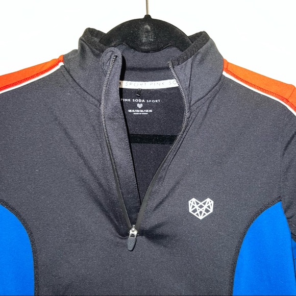 Pink Soda Sport Quarter Zip - black blue red - athletic layer XS - Picture 4 of 6
